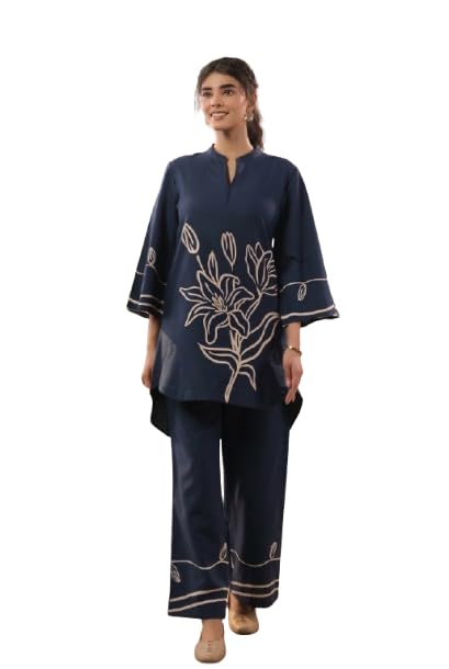 jisora Women's Blue Printed Cotton Co-ord Set-picture-43