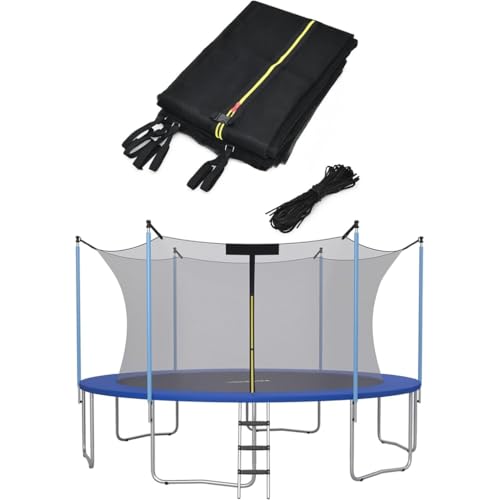 AOBUJDUB Filet de Remplacement Net de Sécurité pour Trampoline, Trampoline Filet de Jardin pour 6/8 Barres, Filet Rond avec Entrée Zippée(6ft-6 Poles)