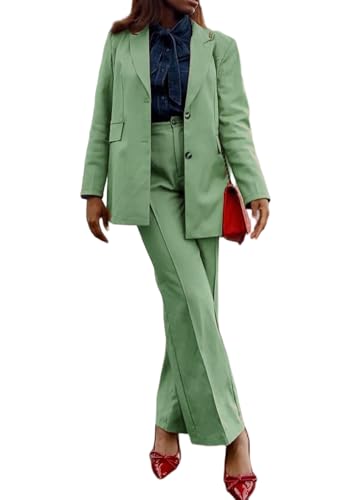 HuiSiFang Women's Pants Suits 2 Piece Blazer Set Dressy Work Office Professional Business Casual Outfits