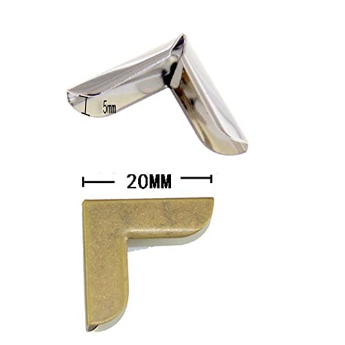 50 unidades de protectores de esquinas metálicos para álbumes de fotos, scrapbooking, cajas de joyería y menús (color dorado) miniatura 3