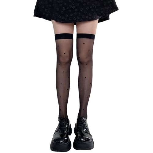 Image of Thigh High Stockings with Bow, Santa Accessory Y2K Fishnet Socks with Lace Brim Lingerie Tights for Women
