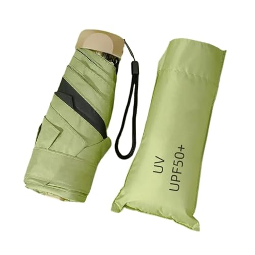 YCXMBH Miniparaguas de Bolsillo Plegable for Lluvia, protección UV, Parasol de Bolsillo, cápsula(Matcha Green)