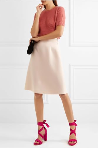 Image of Strappy Heels for Women Chunky Heels High Heeled Sandals with Lace Up Fahsion Casual Nude Block Heel Sandals