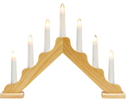 SIKORA LB74 klassisch eleganter Holz Lichterbogen aus Holz Schwibbogen...