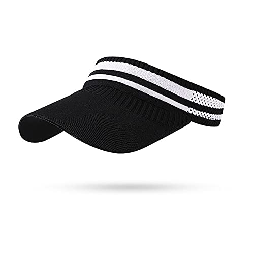 Bakicey Damen Sonnenschild Visor Sonnenhut mit großer Krempe Mode Damen Visor Cap Sonnenschutz Schweißabsorbierend Baseball Kappe Sommerhut für Outdoor Sport Strand Hut Golf Tennis 52-60cm (Schwarz) Cover