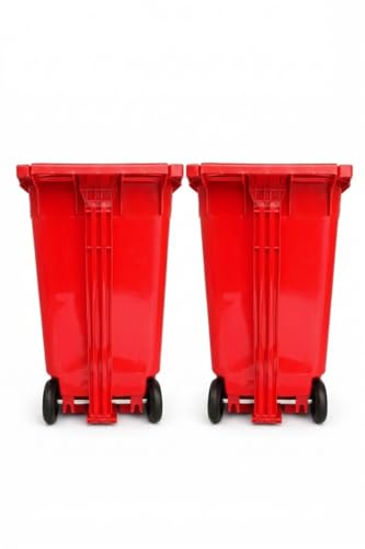 Image of ARISTO Plastic Wheel Pedal Garbage Waste Dustbin 65 LTR RED&RED Pack of 2