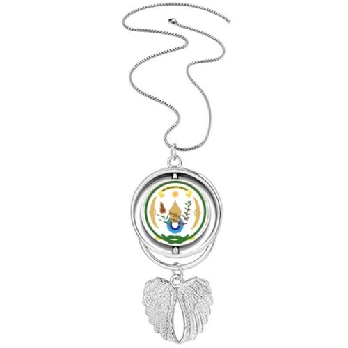 Collier ailes d'ange motif drapeau Rwanda bijou patriotique africain