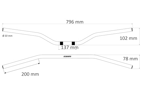 Lenker Accossato Silver aus Aluminium, kompatibel mit Kawasaki Z von 2018 bis 2024 (CC 125) - BR125K/e1*168/2013 * 00107 - Durchmesser Ø22 mm
