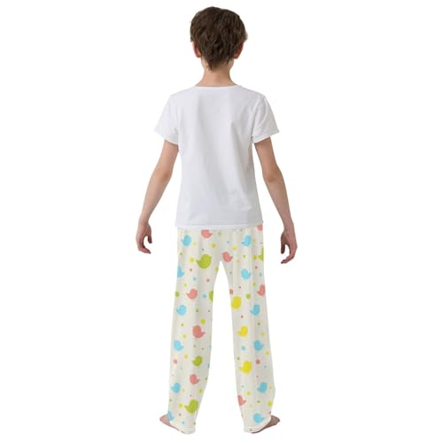 Colorful Silhouettes Bird Circle Boys Pants for Kids Jogger Pants with Pockets S-XL3