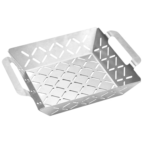 Cesta de barbacoa para barbacoa | Cesta de barbacoa al aire libre para una barbacoa eficiente, accesorios de acero inoxidable para asar carne verduras camarones patio camping