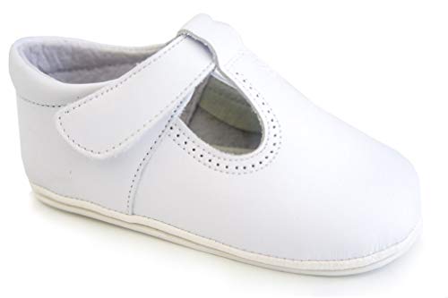 Classic Leather T-Strap Mary Janes Easy Open White