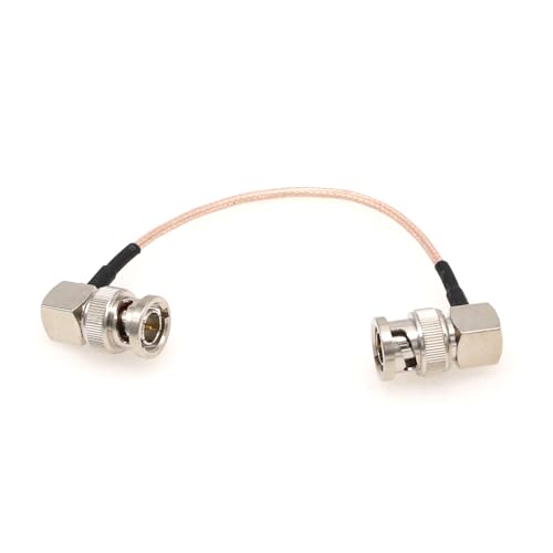 Eonvic 75 Ohm BNC Male Right Angle RG179 Coax Cable for BMCC BMPC Hyperdeck Cameras(15cm,1pcs)