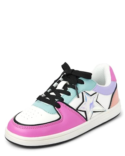 The Children'S Place 3045403 Girls Casual Lace Up Low Top Sneakers, Colorblock Star cover