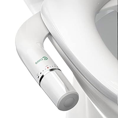Ciays Bidet Attachment for Toilet Ultra-Slim Bidet Sprayer with Pressure Controls Non-Electric Dual Nozzles for Feminine/Posterior Wash, Sliver and White