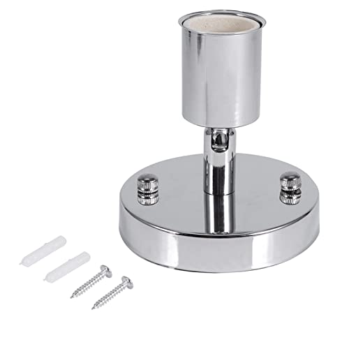 Prese E27 Lampada da Parete Orientabile in Ceramica e Ferro - Plafoniera Moderna Vintage con Portalampada 180° Girevole - Nero Argento