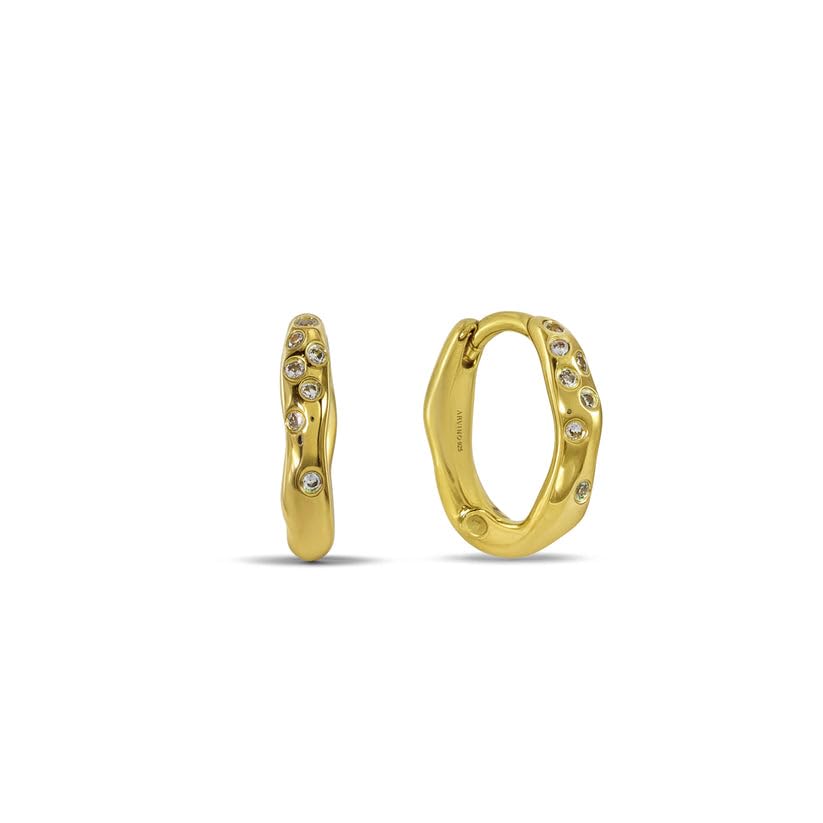 Arvino 925 Sterling Silver Hoop Earrings for Women, 22K Gold Plated with Crystal - Hypoallergenic Tarnish-Resistant Lightw... - Review, Price and Buying Guide