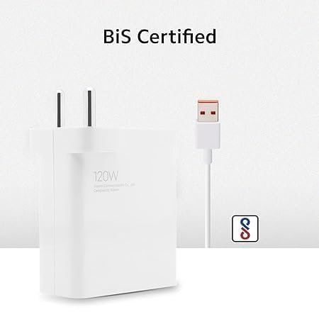 Image of Original 120W Super- Turbo Hyper Charging Combo for Xiaomi Redmi Note 9 /9 Power /9 Prime /Note 10 /Poco M2 Pro /Note 7 Pro /Note 9 Pro /Note 8 /Note 7 /Mi A1 /Mi A2 /Mi A3,USB Type C,White (TEN25)