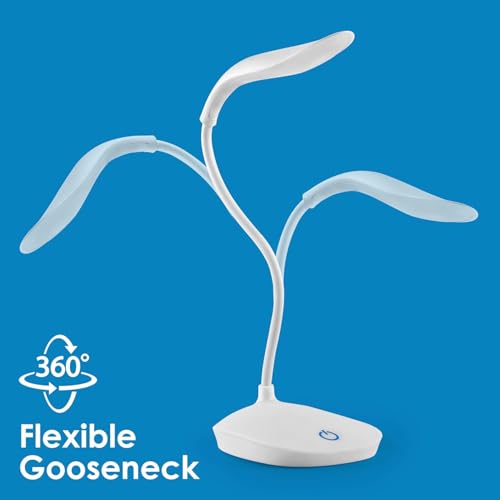 Image of TEQO 3 Color Mode Table Desk Study Lamp for Students with Mobile & Pen Holder, Touch ON /Off Rechargeable, 360 Adjustable (Multicolor)