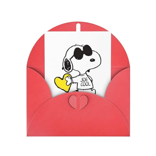 スヌーピー メッセージレターカード 学生用祝福ポストカード 記念日お祝いプリントカード Red