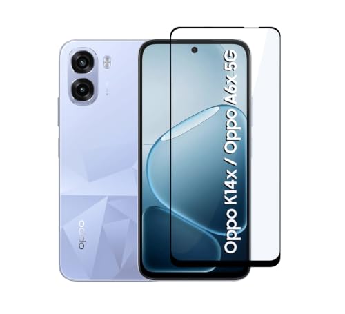Image of CEDO Tempered Glass for Oppo K14x / Oppo A6x | Screen Protector Full HD Quality Tempered Glass Anti-Scratch Edge to Edge Coverage with Easy Installation Kit (Black)