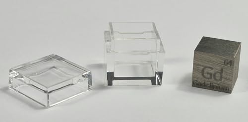 Image of 0.39 inch 10mm Gadolinium Metal Cube Gd 99.9% Pure Periodic Table Element Collection Science Education Display Block Cube + Acrylic Case Box - 1PC