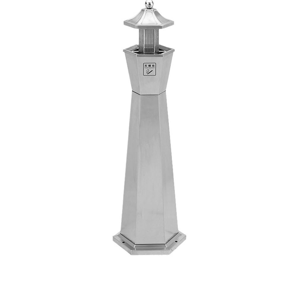 OWOHYG Ashtray Trash Can Outdoor Stainless Steel Floor Standing Ash Column Cigarette Cigarette Butt Collection Rainproof Outdoor Ashtrays For Cigarettes.