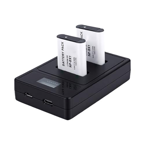 Batería de cámara recargable de 1350 mAh con doble puerto de carga USB eficiente