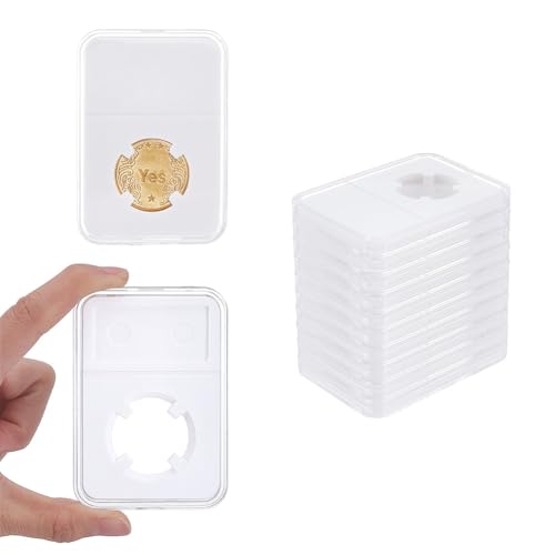 Caja organizadora blanca para 10 monedas en cápsulas miniatura 1