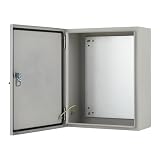 RBFGYIOP Scatola Elettrica da Esterno 24x16x12" in Acciaio Inox - NEMA 4X/IP66/IP67 - Impermeabile Antipolvere - Armadio con Serratura, Piastra e 2 Chiavi - Grigio-bianco (Suzhou)