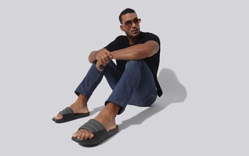 Image of Neeman's Squooshy Slides for Men | Cushioned & Comfortable Flip Flops for Men | Everyday Comfort, Flexible and Breathable | White /Red UK12