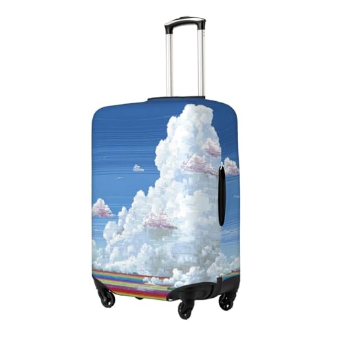 Colorful Sky Durable Luggage Cover Suitcase Protector Anti-Scratch Luggage Cover Fits 18-32inch Luggage, Black, X-Large2