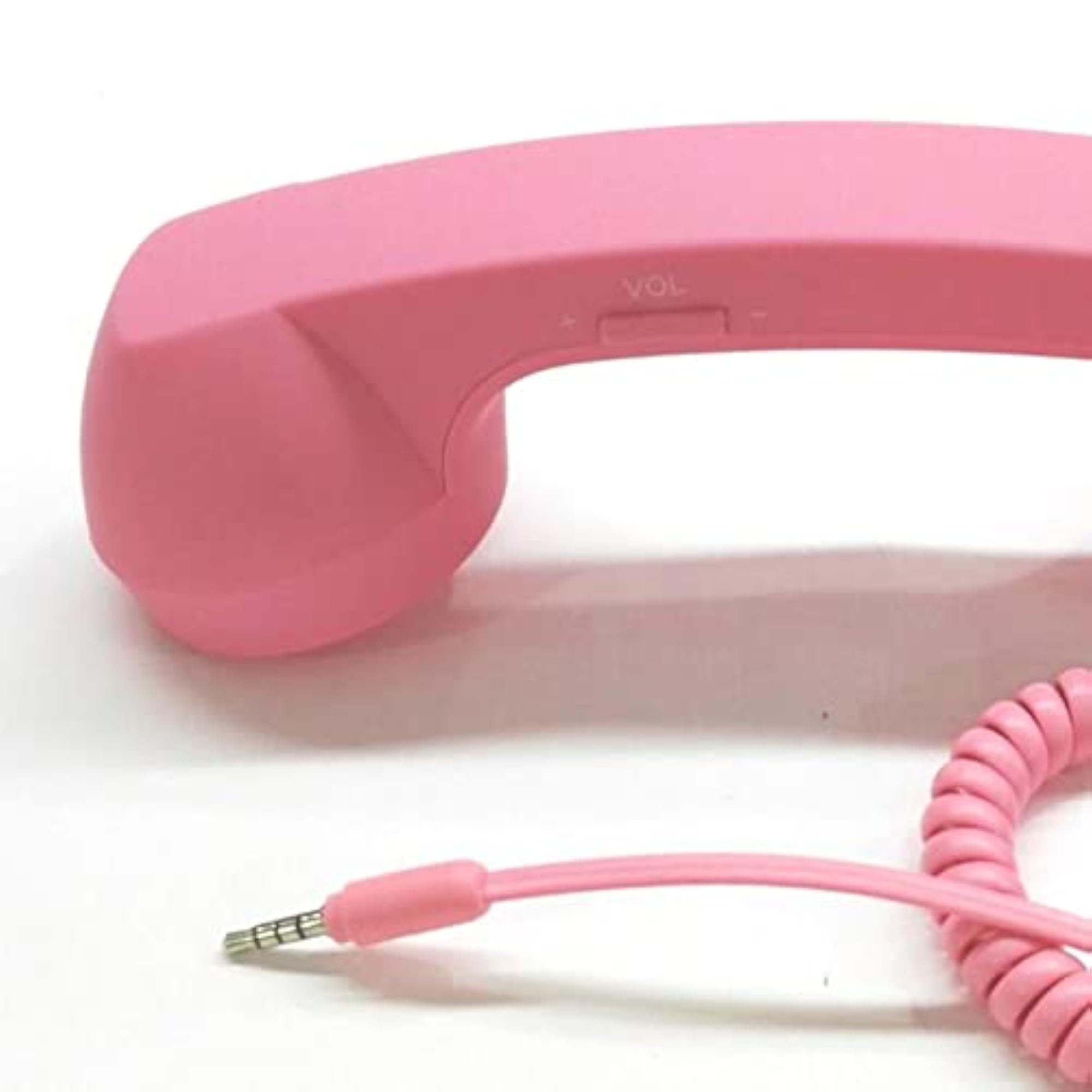 Retro Telephone Handset with 3.5mm Jack for iPhone, Pink