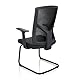 hjh OFFICE 751003 Besucherstuhl mit Armlehnen Breton V B Stoff/Netz Schwarz Freischwinger Konferenzstuhl, ergonomisch