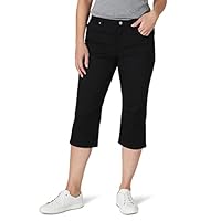 Lee Women's Relaxed Fit Capri Pant, Black, 12