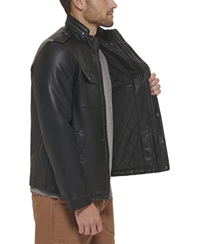 Image of Levi's Men's Vintage Deer Faux Leather Sherpa Military Jacket Big & Tall