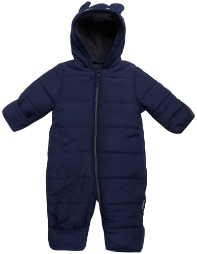 Wippette Baby Boy's Snow Pram - Newborn Infant Hooded Bodysuit Bunting Snowsuit (0-24M), Size 9 Months, Navy