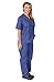 M&M SCRUBS Women Scrub Set Medical Scrub Top and Pants XS Ceil Blue