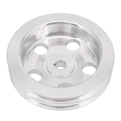 Image of KIPA Aluminium Double groove Power Steering Pump Pulley For Chevy SBC BBC With key-way power steering units through 1984 with a 5 /8 inch Shaft Satin Aluminium Finish Durable 2-Groove 8848-1