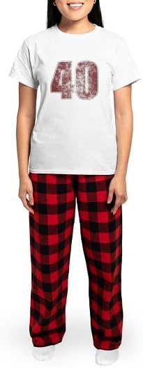 CafePress Redgrunge40 Pajamas Women's Novelty Cotton Pajama Set, Comfortable PJ Sleepwear