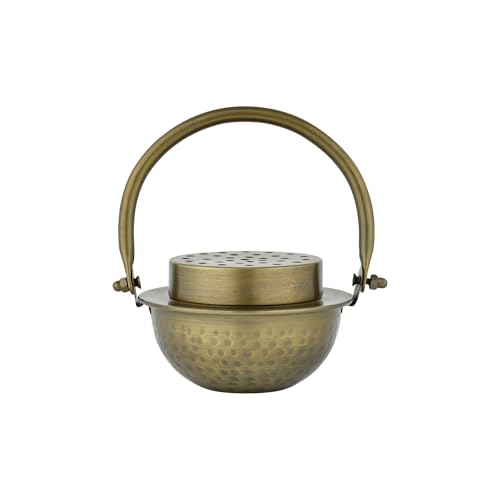 Image of Manor House Pure Iron Dhoop Dani with Handle | Traditional Sambrani Loban Incense Burner | Smoke Vent Lid Dhoop Holder for Pooja, Meditation, Home Temple, Yoga & Spiritual Use (Small)