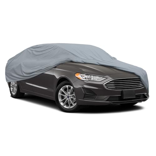 Image of MotorTrend Custom Fit Car Cover For Ford Fusion 2006-2018, All-Weather Protection for Cars Trucks & SUVs, UV Resistant Waterproof Scratch-Resistant, Perfect Fit Vehicle Cover for Outdoor & Indoor