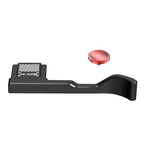 SZZCNOX XM5 Metal Thumb Grip for Fujifilm XM5 Camera, Thumb Up Rest Anti-Slip Grip with Hot Shoe Shutter Button Cover Protector for Fuji FUJIFILM X-M5 Camera, with Anti-Scratch Silicone Pad (Black)