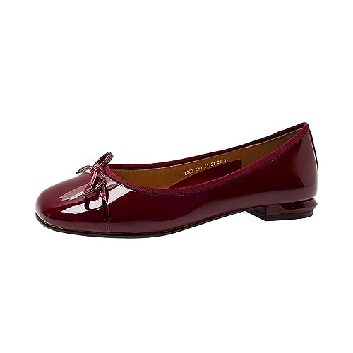 Women's Ballet Flats Bow Flats Red Accessories Patent Leather Shoes Coquette Aesthetic Clean Girl Aesthetic