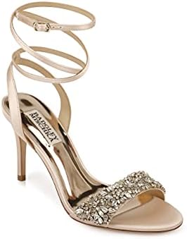 Badgley Mischka Women's JEN Heeled Sandal, Soft White Satin, 6.5 M US | Image 7