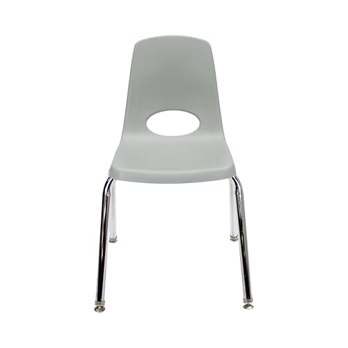 Image of FDP 16 inch School Stack Chair, Stacking Student Seat with Chromed Steel Legs and Nylon Swivel Glides For In-Home Learning or Classroom - Contemporary /Purple (4-Pack), 14008-CTPU