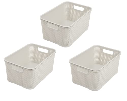 BranQ - Home essential Korb in Rattan Design 3er Set Grösse S 7l,...