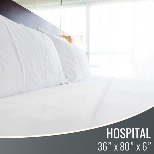 DMI Waterproof Mattress Protector, White, 36x80x6 Inch, Noiseless Plastic