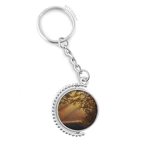 Porte-clés rotatif anti-nœud paysage forestier automne multicolore