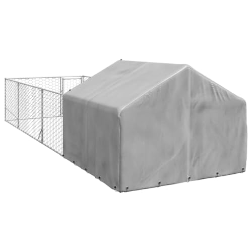 Niche extérieure pour chien 6x2x1.5m en acier galvanisé avec parc