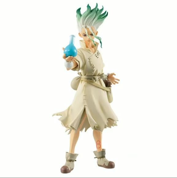Figura de piedra de Doctor de anime de 20 cm Ishigami Senkuu, versión de pie, estatua coleccionable para fanáticos del manga del anime Dr. Stone (Ishigami Senku de 20 cm)